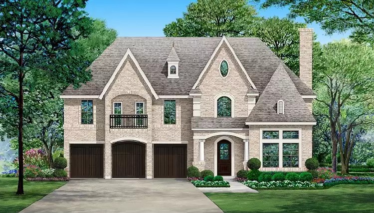 image of 2 story european house plan 7103